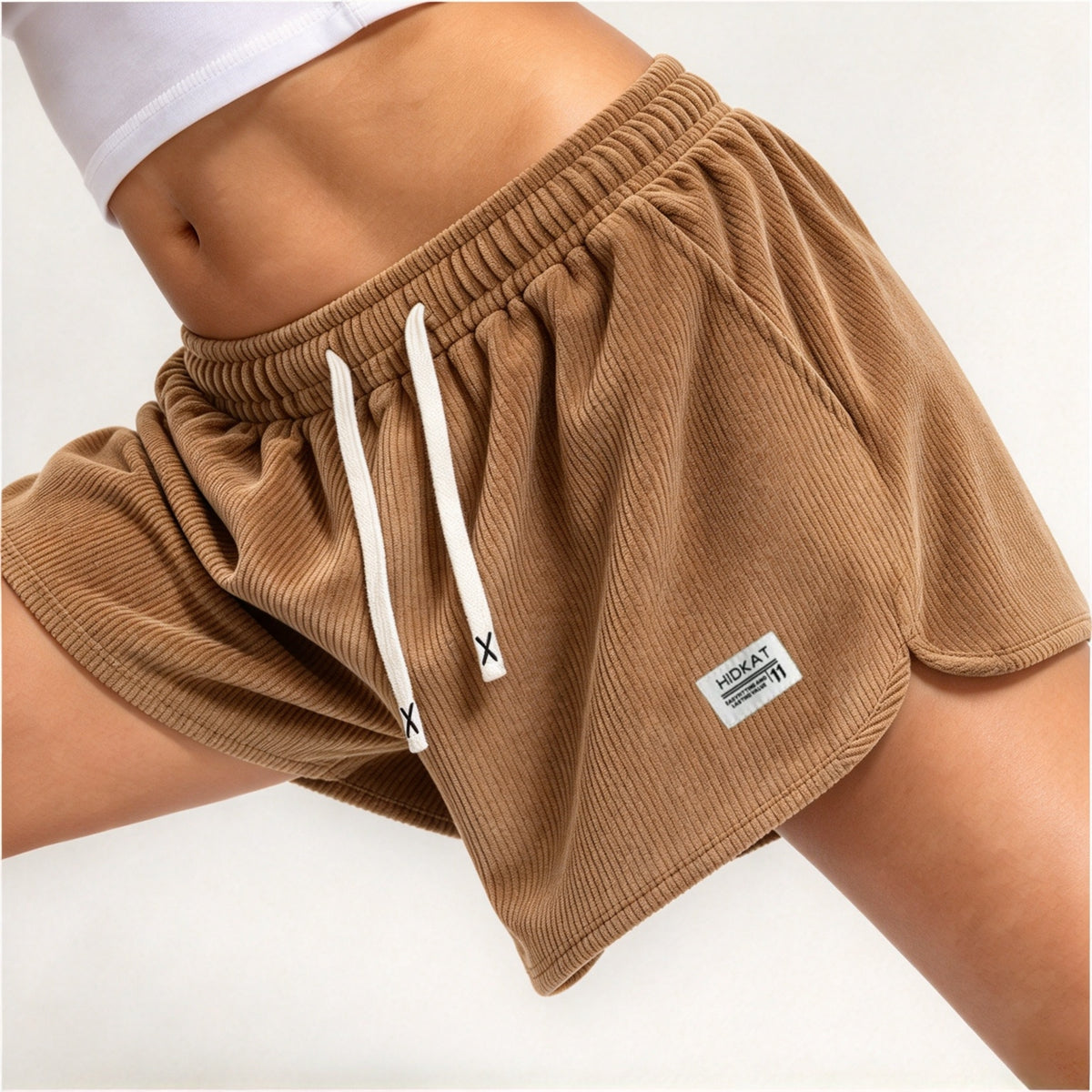 Women's New Casual Loose Corduroy Shorts, Drawstring Waist, Lightweight Fashion Shorts For Summer Daily Wear