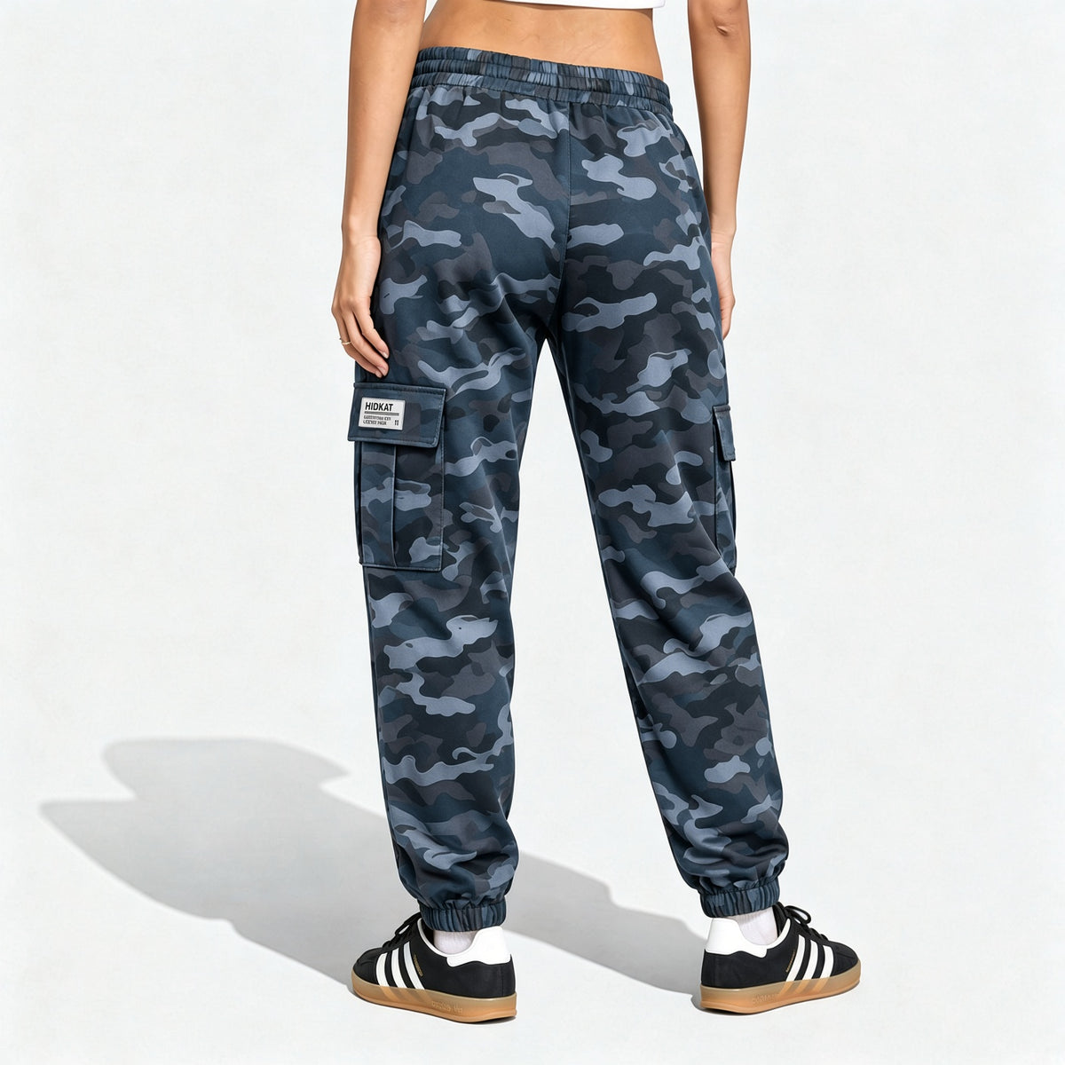 Women'S Camouflage Cargo Pants With Drawstring Waist And Large Side Pockets, Suitable For Daily Outdoor Activities, Spring/Autumn Tights