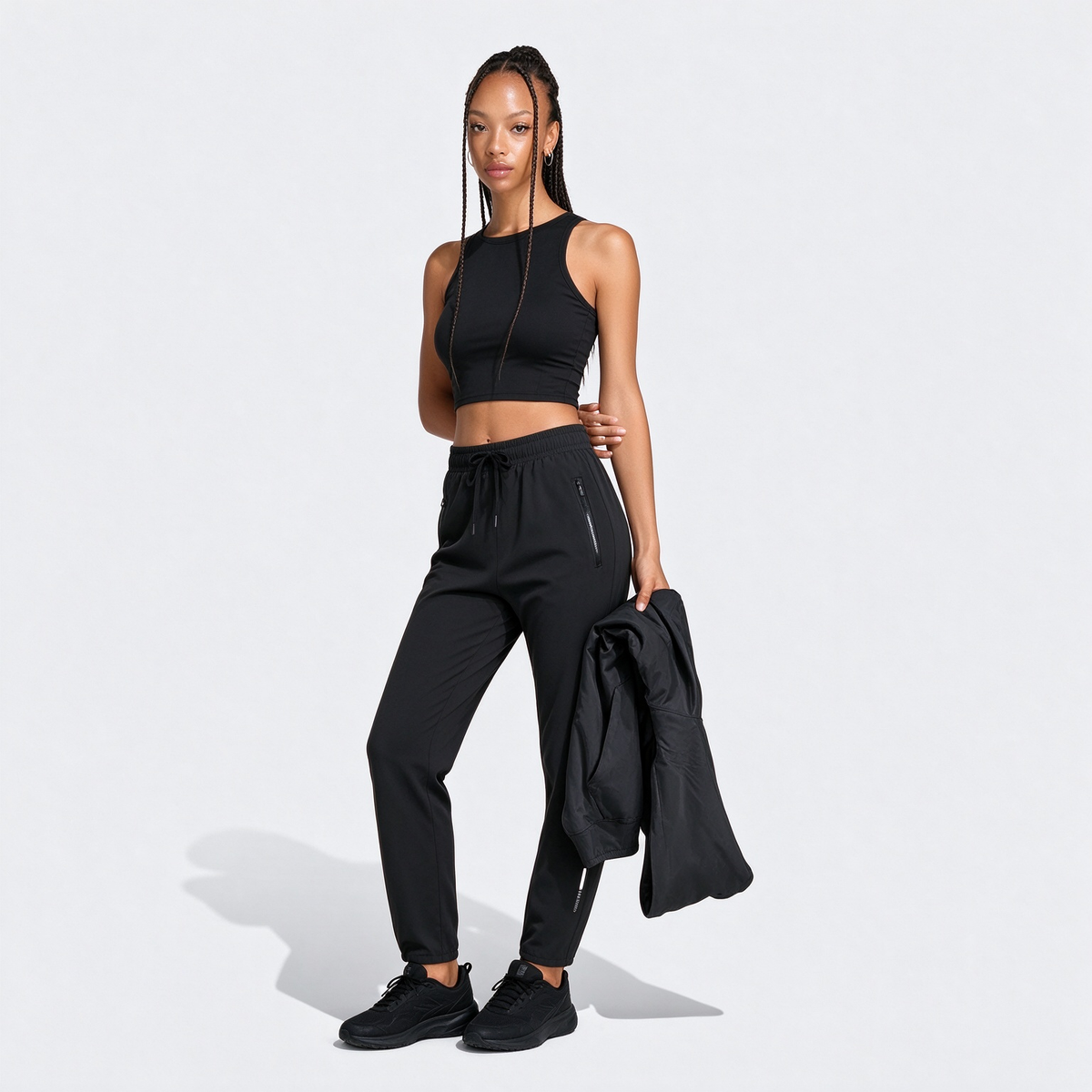 Women'S Casual Elastic Waist Drawstring Sports Pants, Suitable For Running, Yoga, Workout, Autumn/Spring Tights
