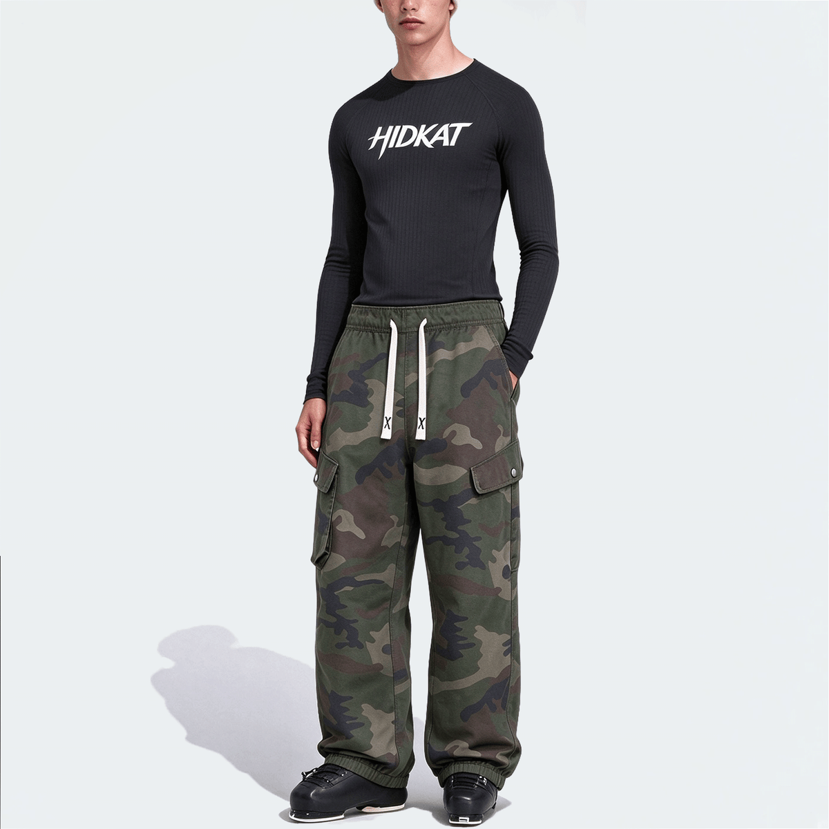 Men's Drawstring Thermal Lined Cargo Pants - Multi-Pocket Design, Warm Outdoor/Hiking Trousers For Winter, Casual Daily Outfit Christmas Gifts Thanksgiving Christmas Clothes
