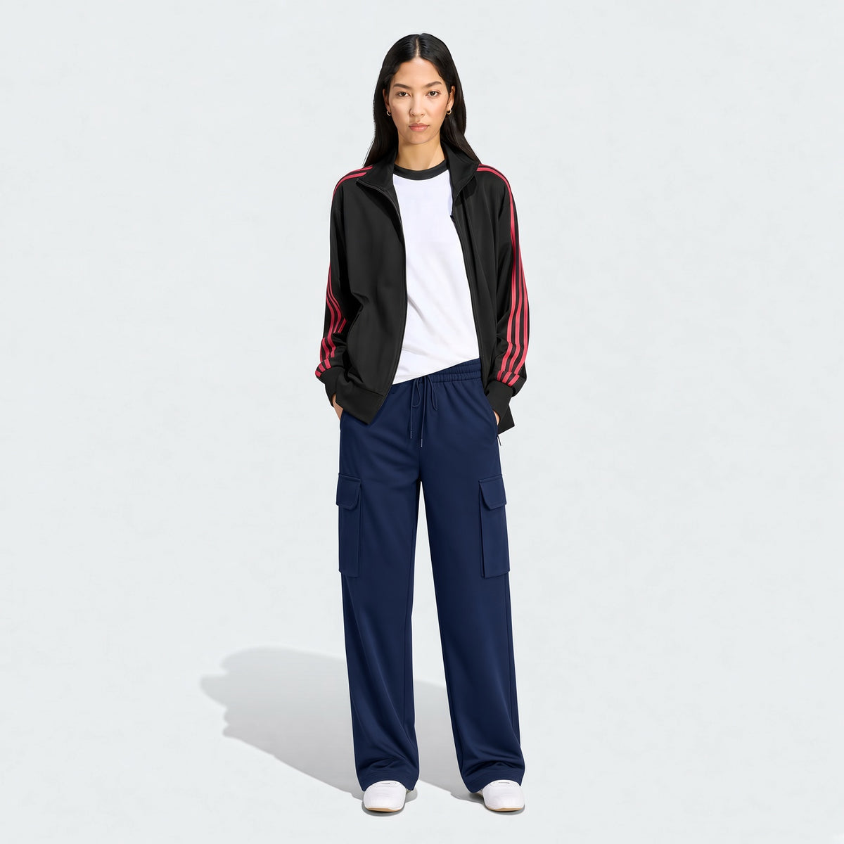 Women's Zipper Pocket Cargo Pants, Lightweight Straight Leg Design For Spring/Autumn, With Large Side Pockets, Suitable For Daily Outdoor And Dates Sports