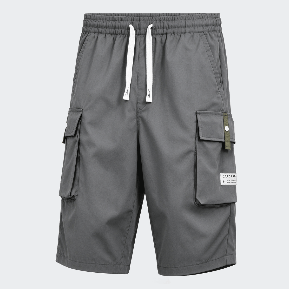 2pcs Men's Casual Cargo Capri Pants, Summer Drawstring Waist, Large Pockets, Letter Patch, Fashion Leisure Sports Pants, Spring/Summer