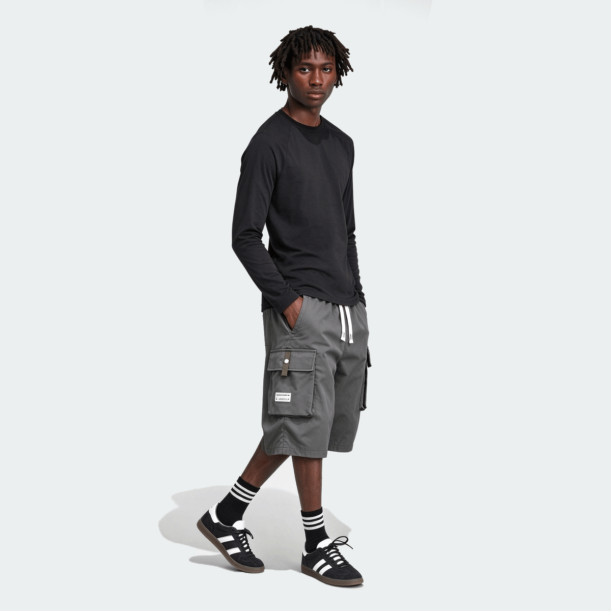 Men's Lightweight Cargo 3/4 Pants With Drawstring Waist, Large Pockets, Letter Patches, Casual Sporty Trousers For Daily Wear, Summer