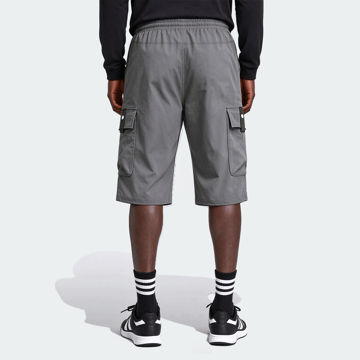 2pcs Men's Casual Cargo Capri Pants, Summer Drawstring Waist, Large Pockets, Letter Patch, Fashion Leisure Sports Pants, Spring/Summer