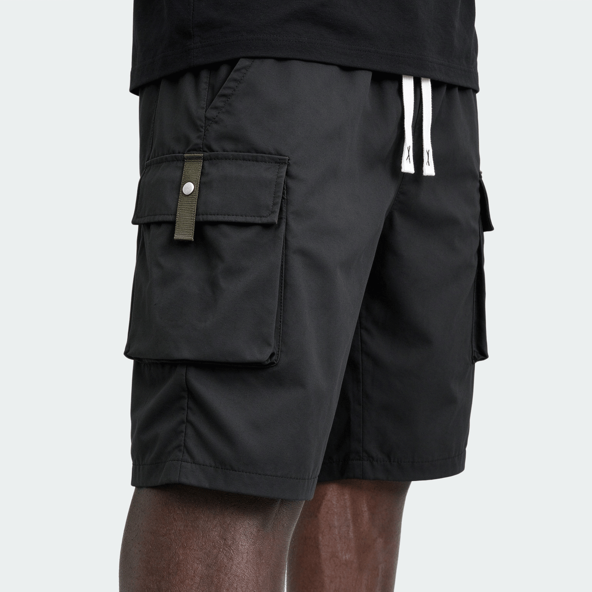 2pcs Men's Casual Cargo Capri Pants, Summer Drawstring Waist, Large Pockets, Letter Patch, Fashion Leisure Sports Pants, Spring/Summer