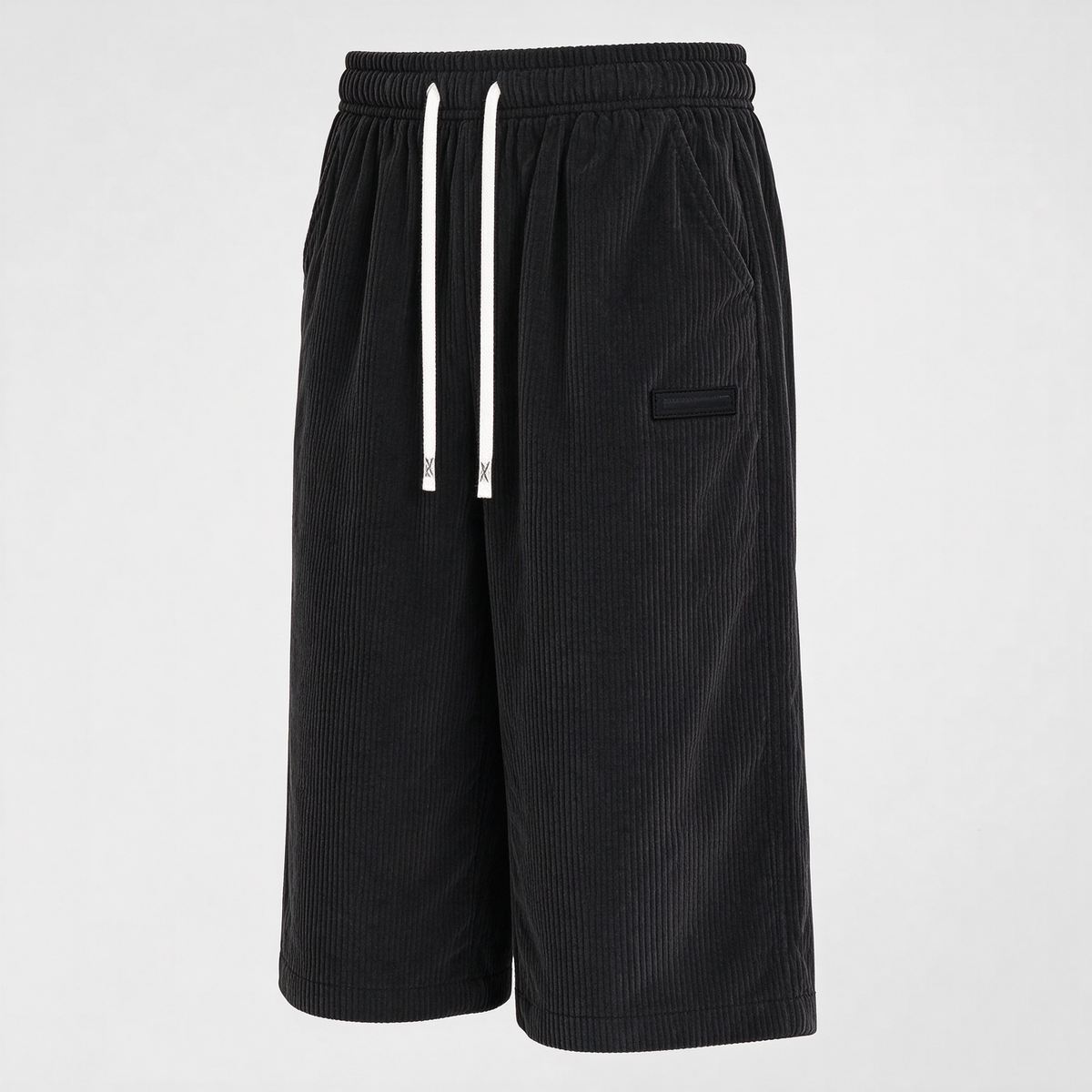 Women's Capris Summer Lightweight Breathable Corduroy Drawstring Waist Pockets Cropped Shorts For Dating, Work, Vacation And Casual Wear