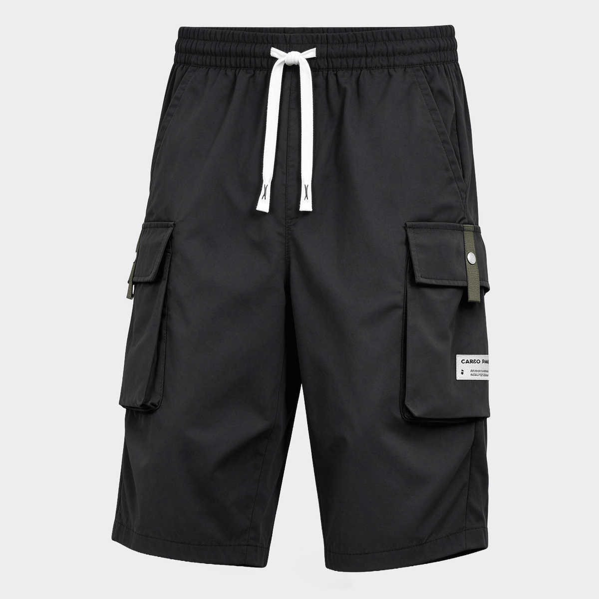 2pcs Men's Casual Cargo Capri Pants, Summer Drawstring Waist, Large Pockets, Letter Patch, Fashion Leisure Sports Pants, Spring/Summer