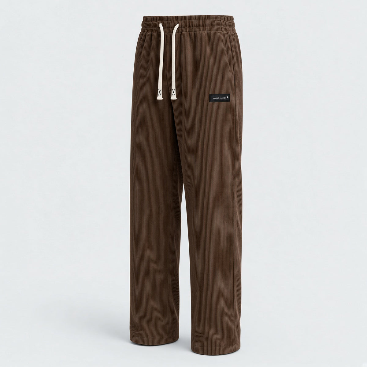 Plus Size Men's Corduroy Straight Leg Retro Pants, Drawstring Elastic Waist, Suitable For Casual, Sports, Hiking Wear, Spring/Autumn