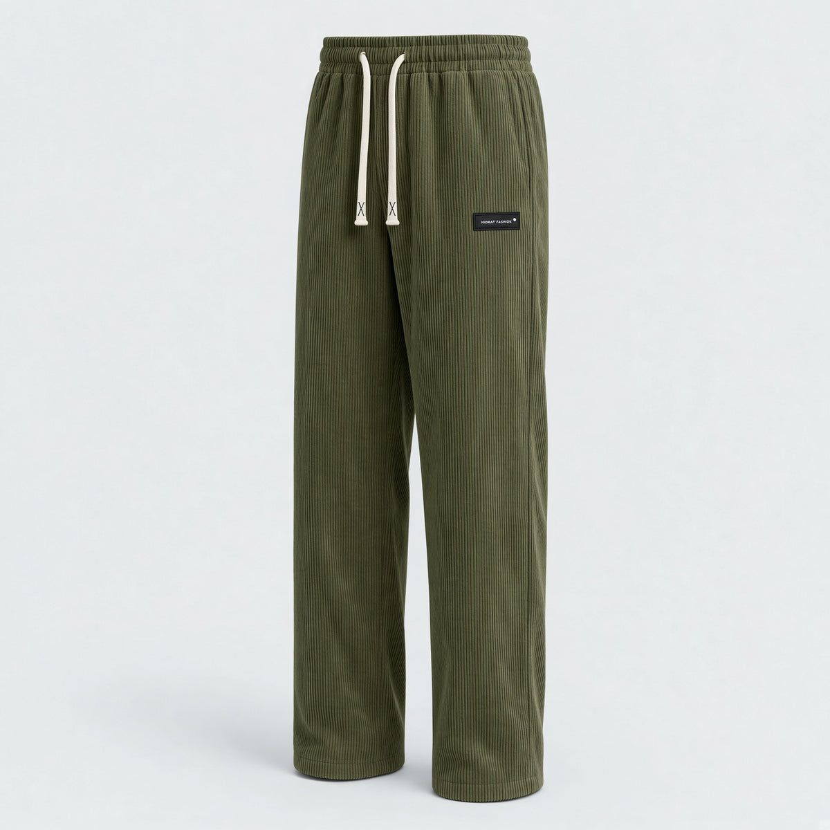 Men's Elastic Waist Corduroy Pants, Drawstring Retro Straight Leg Casual Sweatpants, Spring/Autumn Sports