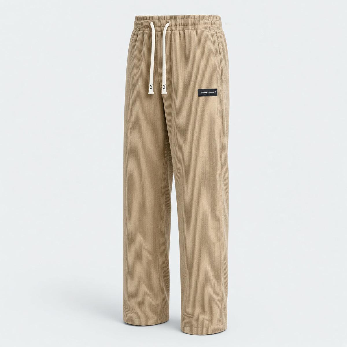 Plus Size Men's Corduroy Straight Leg Retro Pants, Drawstring Elastic Waist, Suitable For Casual, Sports, Hiking Wear, Spring/Autumn