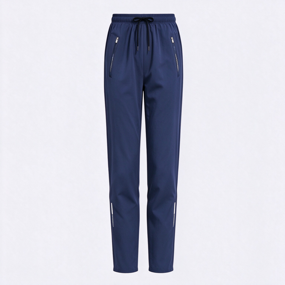 [Spring/Summer] Women's High Elasticity Straight Leg Elastic Waist Drawstring Outdoor Casual Zipper Pocket Long Pants, Gym Workout Summer Women's Outfit