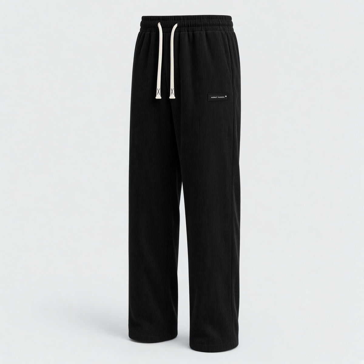 Men's Elastic Waist Corduroy Pants, Drawstring Retro Straight Leg Casual Sweatpants, Spring/Autumn Sports