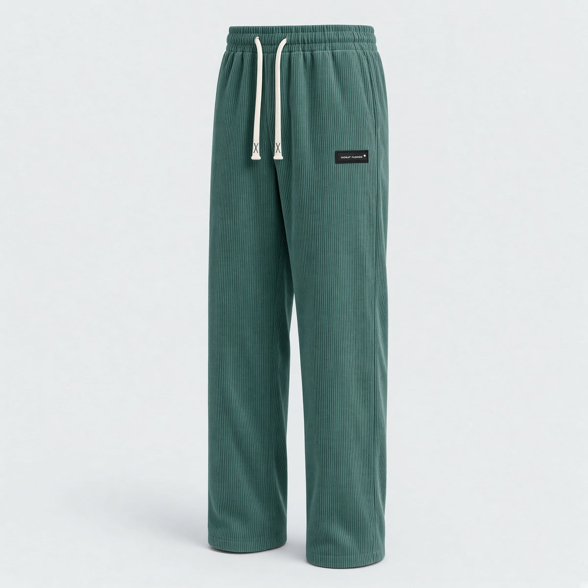 Men's Elastic Waist Corduroy Pants, Drawstring Retro Straight Leg Casual Sweatpants, Spring/Autumn Sports
