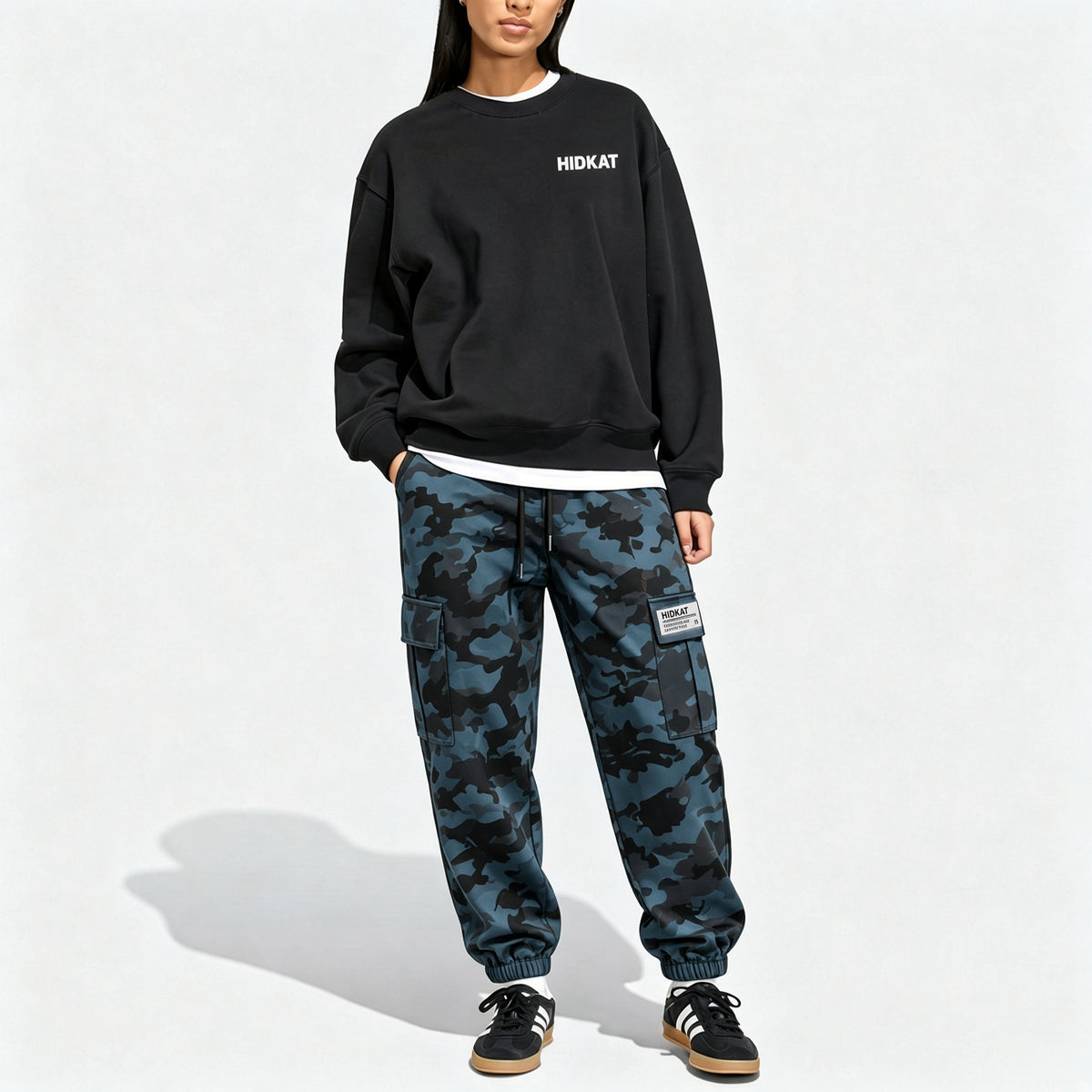 Women'S Camouflage Cargo Pants With Drawstring Waist And Large Side Pockets, Suitable For Daily Outdoor Activities, Spring/Autumn Tights