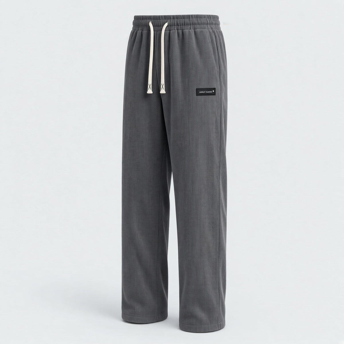 Plus Size Men's Corduroy Straight Leg Retro Pants, Drawstring Elastic Waist, Suitable For Casual, Sports, Hiking Wear, Spring/Autumn