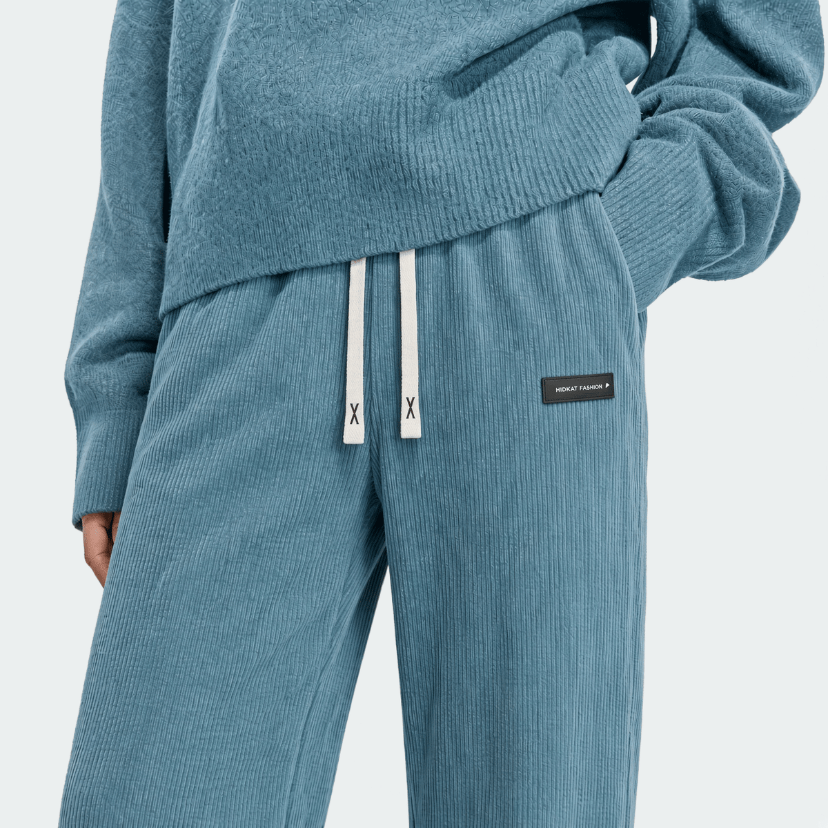 Women's Corduroy Straight Leg Pants With Drawstring Elastic Waist, Suitable For Casual, Sports, Hiking Wear, Spring/Autumn