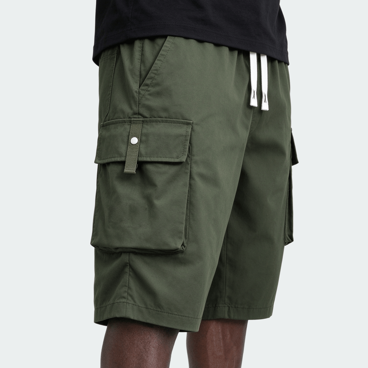 Men's Lightweight Cargo 3/4 Pants With Drawstring Waist, Large Pockets, Letter Patches, Casual Sporty Trousers For Daily Wear, Summer