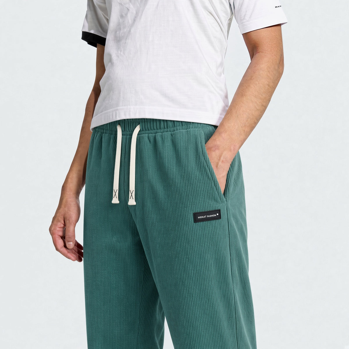 Men's Corduroy Casual Sweatpants, Solid Color With Drawstring And Pockets, Soft And Comfortable Fabric, Suitable For Daily Casual Activities, Spring/Autumn Winter