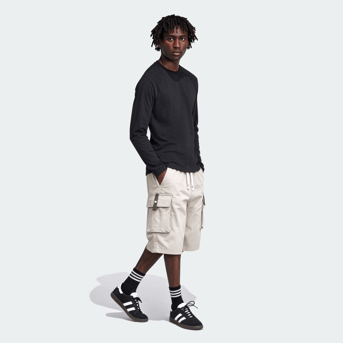 Men's Lightweight Cargo 3/4 Pants With Drawstring Waist, Large Pockets, Letter Patches, Casual Sporty Trousers For Daily Wear, Summer