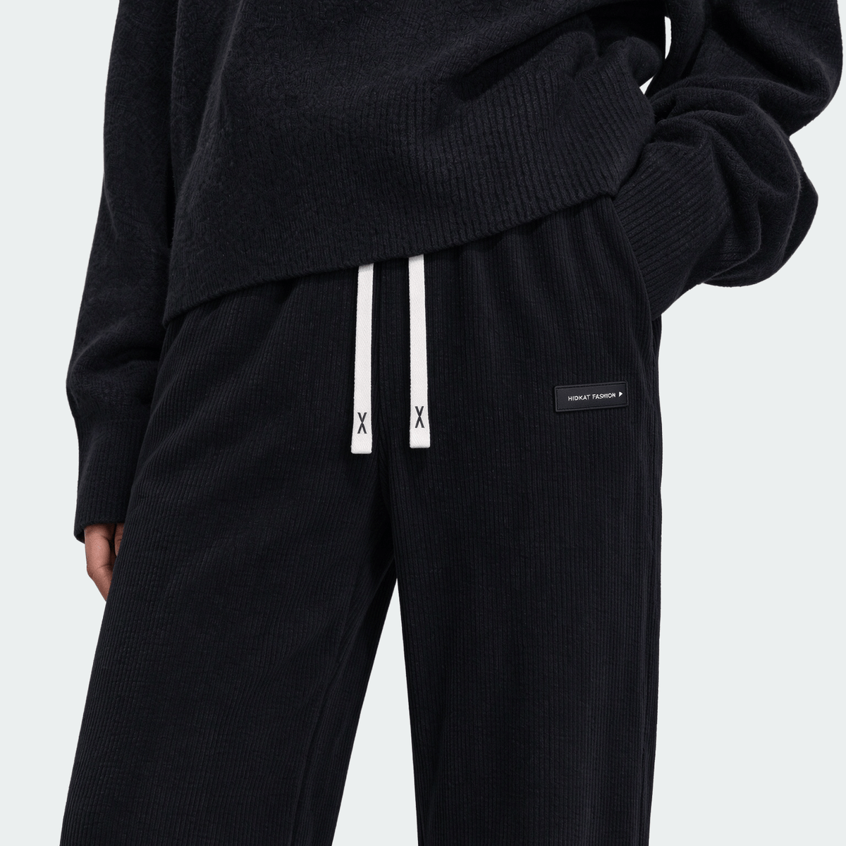 Women's Corduroy Straight Leg Pants With Drawstring Elastic Waist, Suitable For Casual, Sports, Hiking Wear, Spring/Autumn