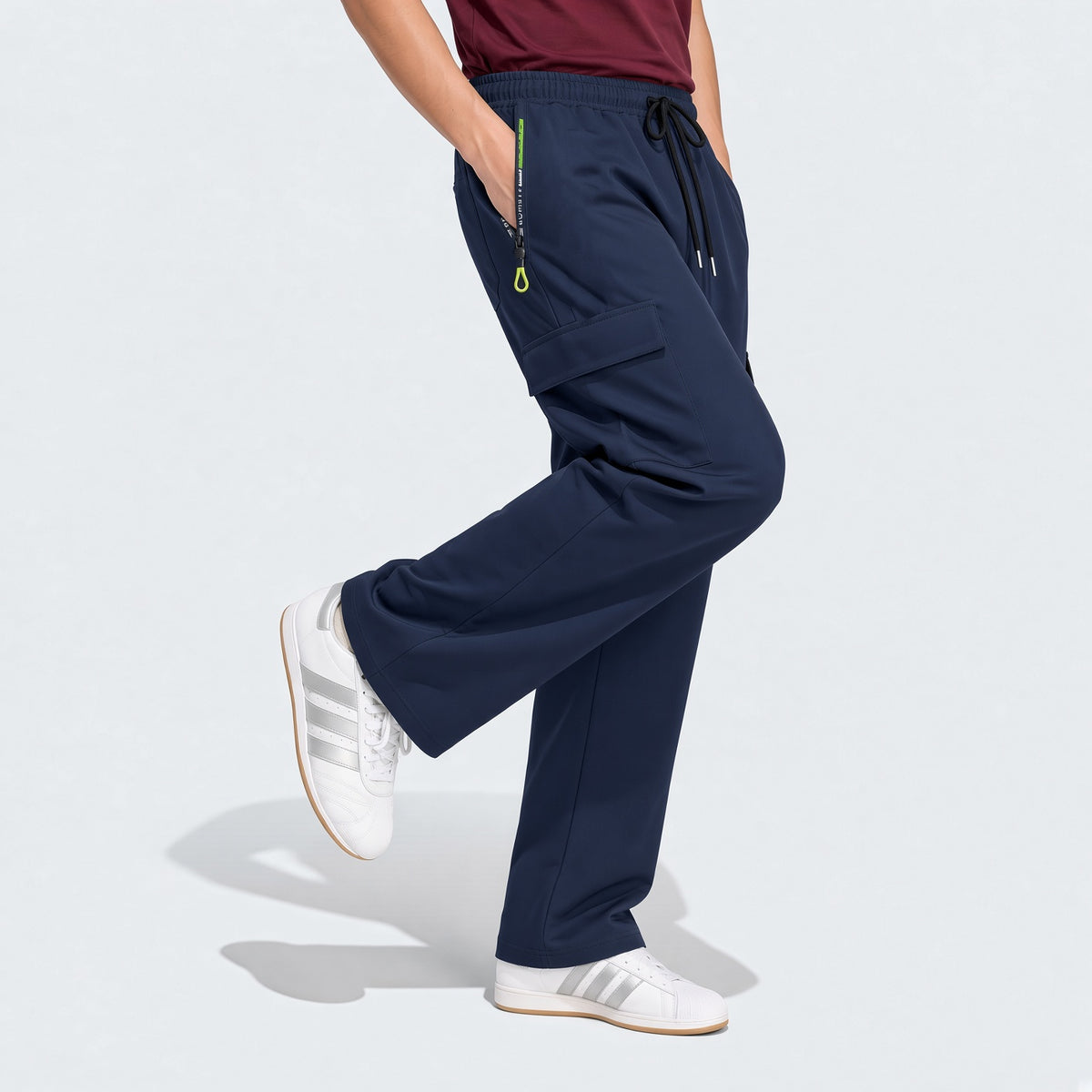 Women's Zipper Pocket Cargo Pants, Lightweight Straight Leg Design For Spring/Autumn, With Large Side Pockets, Suitable For Daily Outdoor And Dates Sports
