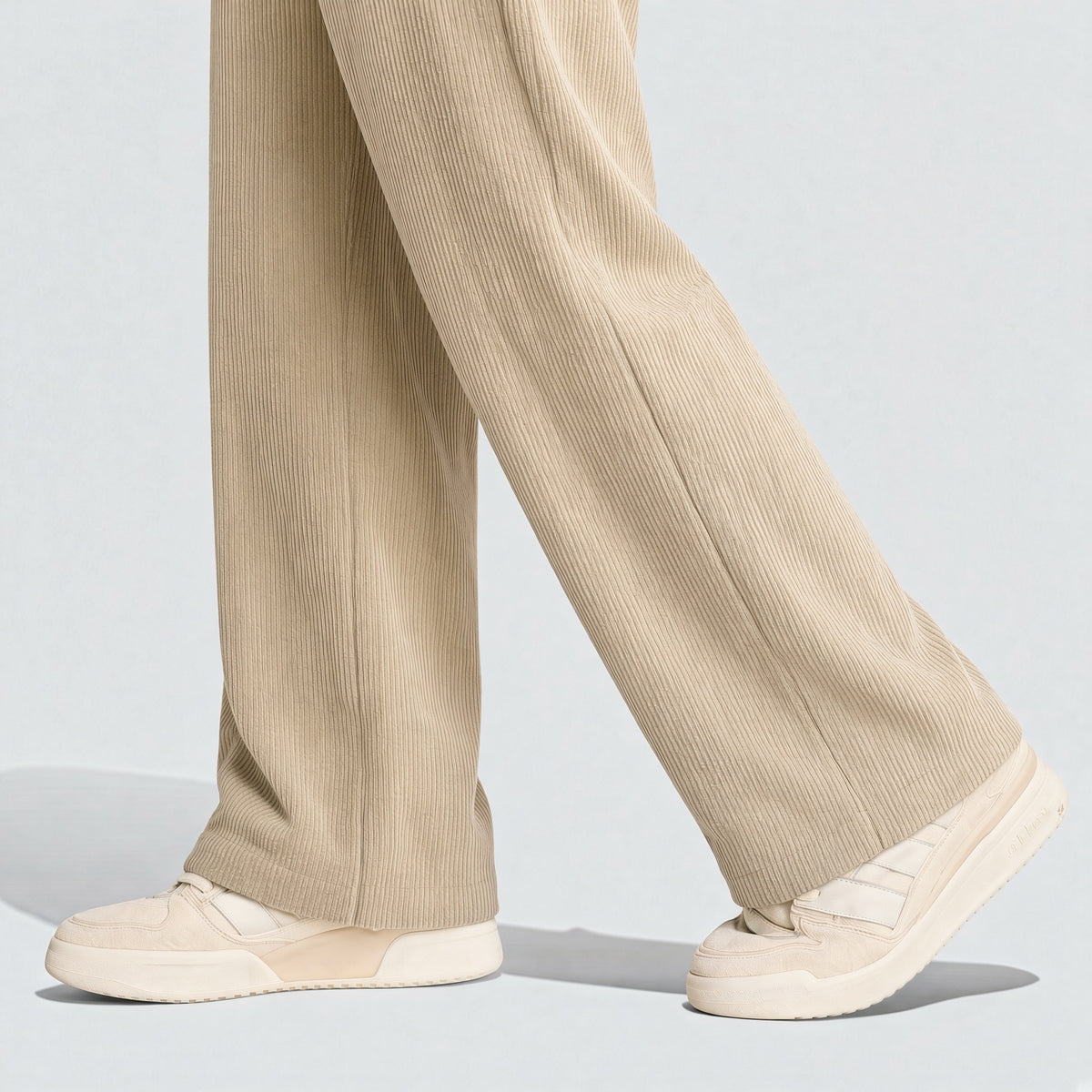Women's Corduroy Straight Leg Pants With Drawstring Elastic Waist, Suitable For Casual, Sports, Hiking Wear, Spring/Autumn