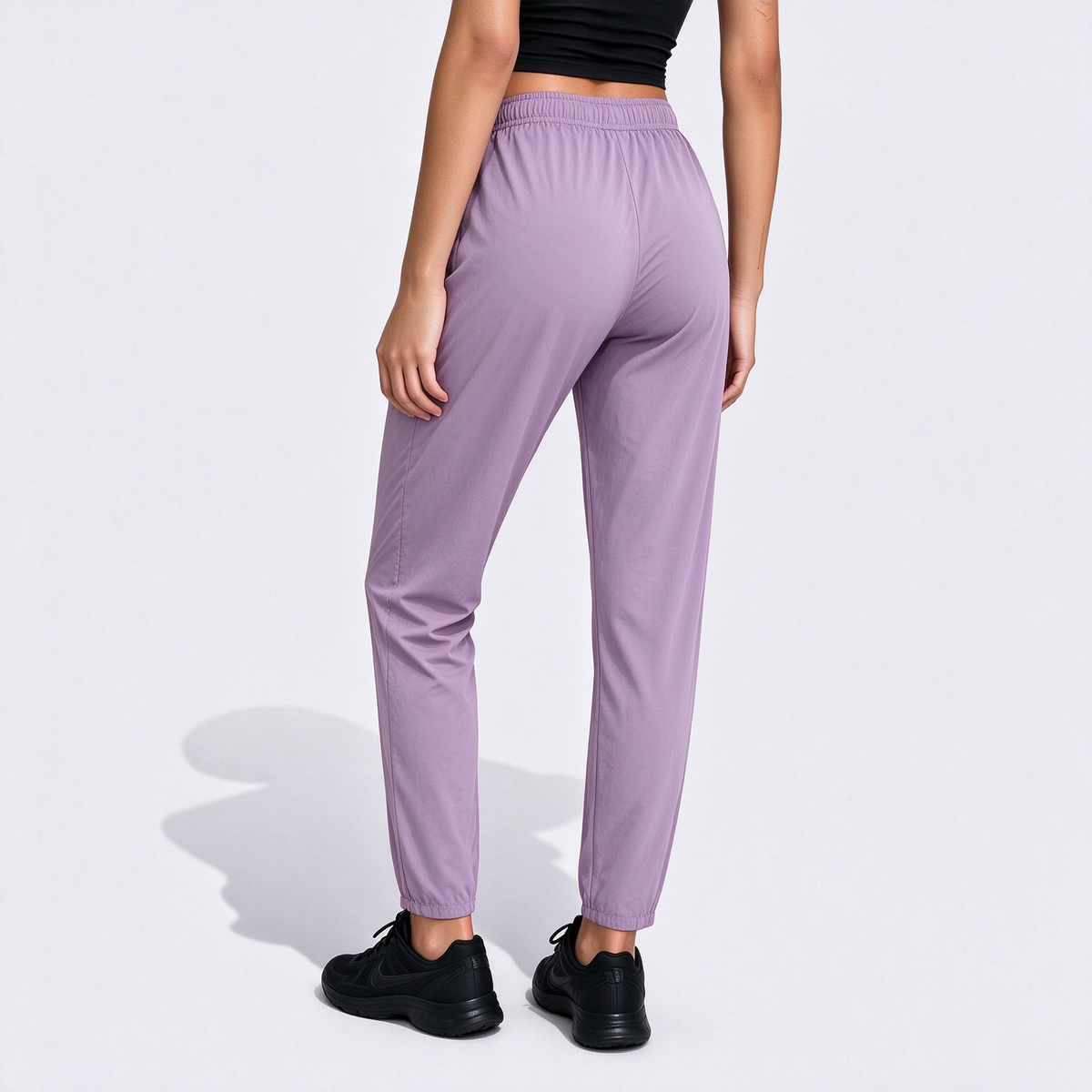 [Spring/Summer] Women's High Elasticity Straight Leg Elastic Waist Drawstring Outdoor Casual Zipper Pocket Long Pants, Gym Workout Summer Women's Outfit