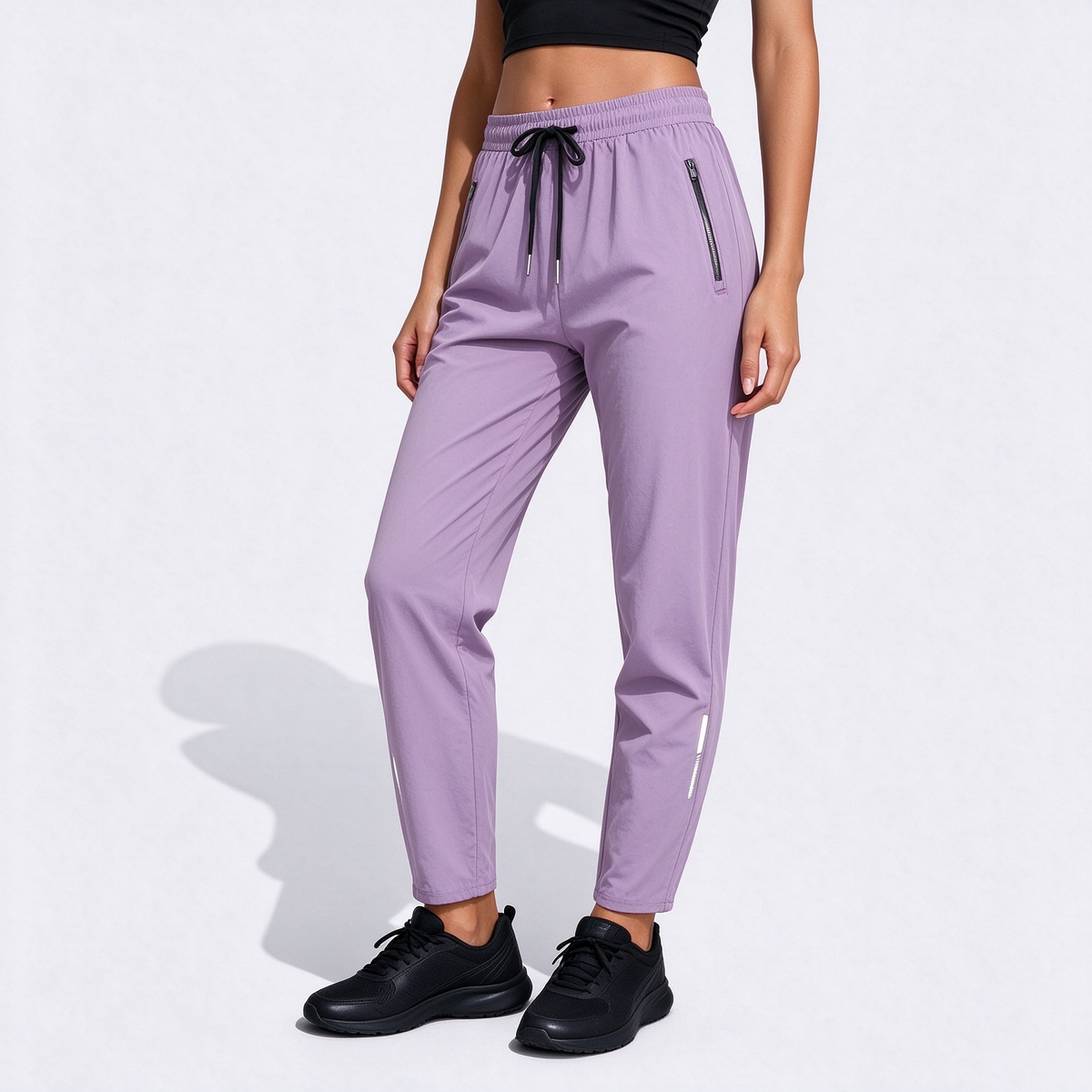 Women'S Casual Elastic Waist Drawstring Sports Pants, Suitable For Running, Yoga, Workout, Autumn/Spring Tights