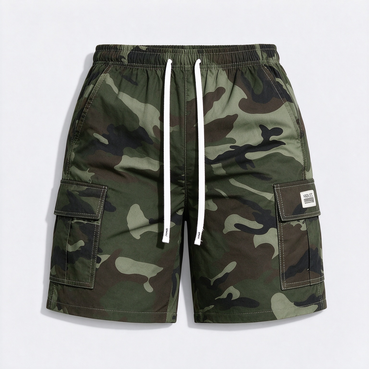 Women's Thin Outdoor Camouflage Cargo Knee-Length Shorts, Lightweight Breathable Casual Fashion Multi-Pocket Drawstring Shorts, Suitable For Sports, Outings, Exercise, Etc.
